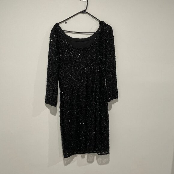 Adrianna Papell Women Black Sequinned Dress Size 18W - Picture 13 of 16
